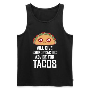 Taco Humor Chiropractic Design - Men's Premium Organic Tank Top - black - Front - Michal (187cm)