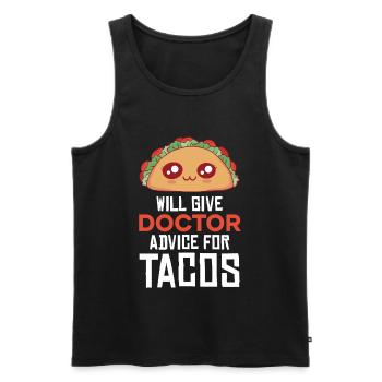 Taco Arzt: Ratschläge mit Würze - Männer Premium Bio Tank Top - Schwarz - Vorne - AI Model Male 178 light (178cm)