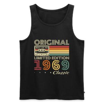 1969 Vintage Rétro Cadeau D'anniversaire - Débardeur bio Premium Homme - noir - Devant - Michal (187cm)