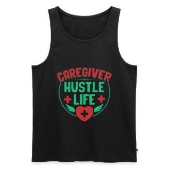 Nurse, geriatric care - Men's Premium Organic Tank Top - black - Front - AI Model Male 178 light (178cm)