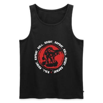 Judo Kampfsport Roll Reset Repeat - Männer Premium Bio Tank Top - Schwarz - Vorne - AI Model Male 178 light (178cm)