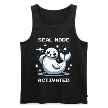 Seehund-Modus an | Robbe Mood - Männer Premium Bio Tank Top - Schwarz - Vorne - AI Model Male 178 light (178cm)
