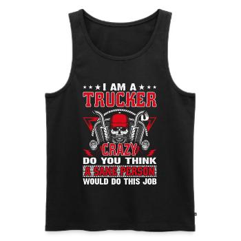 Truck Driver - Men's Premium Organic Tank Top - black - Front - Michal (187cm)