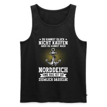 NORTH SEA YOU CAN'T BUY HAPPINESS BUT AFTER - Men's Premium Organic Tank Top - black - Front - Michal (187cm)