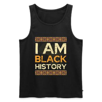 I Am Black History - Männer Premium Bio Tank Top - Schwarz - Vorne - AI Model Male 178 light (178cm)