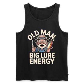 Old Man Big Lure Energy Lustiger Angler Opa - Männer Premium Bio Tank Top - Schwarz - Vorne - AI Model Male 178 light (178cm)