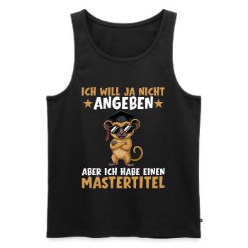Mastertitel Studium bestanden Masterprüfung - Männer Premium Bio Tank Top - Schwarz - Vorne - AI Model Male 178 light (178cm)