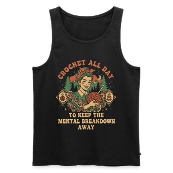 Crochet Lover Crochet All Day Keep Mental - Men's Premium Organic Tank Top - black - Front - AI Model Male 178 light (178cm)