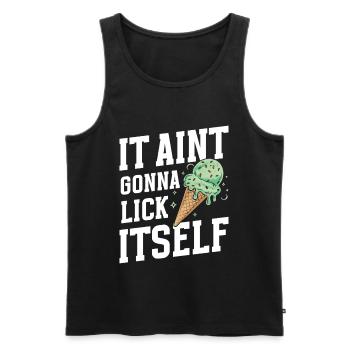  Mint Chocolate Chip Waffle Cone Dessert Italian - Men's Premium Organic Tank Top - black - Front - AI Model Male 178 light (178cm)
