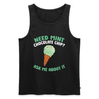 Frische Sahne-Waffelkegel italienische Minze - Männer Premium Bio Tank Top - Schwarz - Vorne - AI Model Male 178 light (178cm)