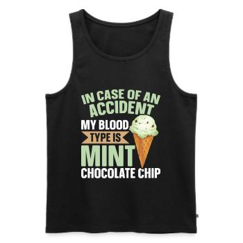 Minz-Schokoladen-Chip-Geschmack Waffelkegel Minze - Männer Premium Bio Tank Top - Schwarz - Vorne - AI Model Male 178 light (178cm)