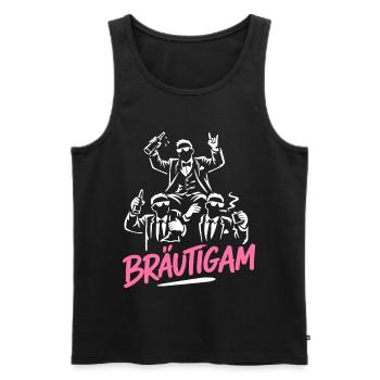 Groom T-Shirt Bachelor Party Men Bachelor Party - Men's Premium Organic Tank Top - black - Front - AI Model Male 178 light (178cm)