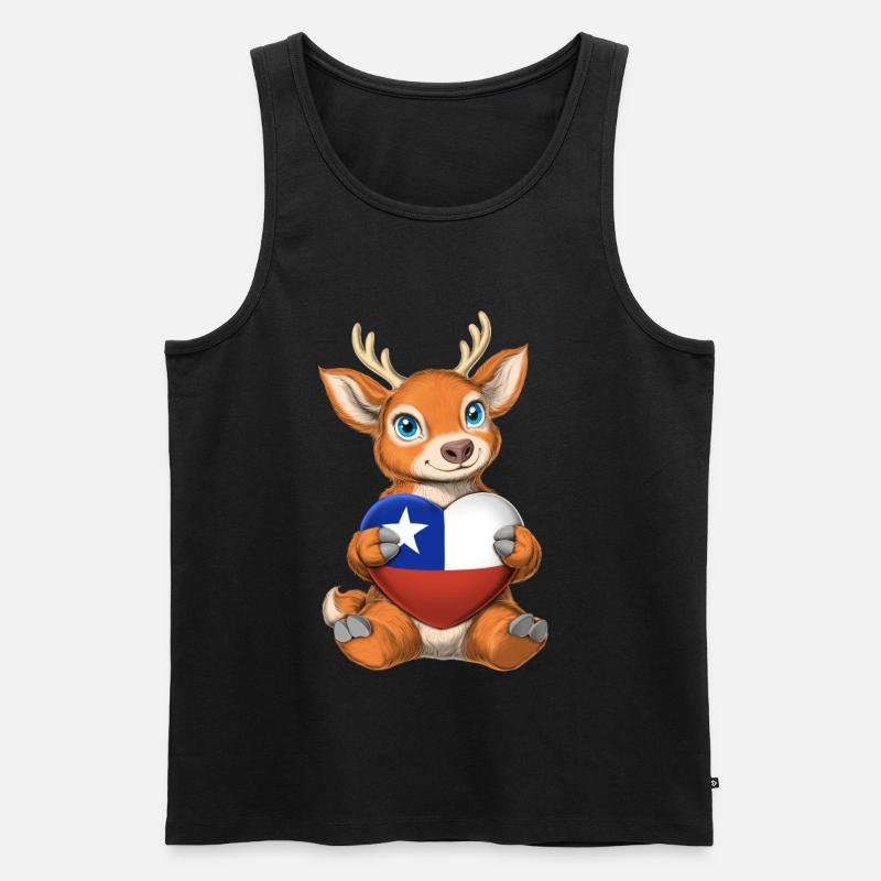 Chilenischer Huemul - Männer Premium Bio Tank Top - Schwarz