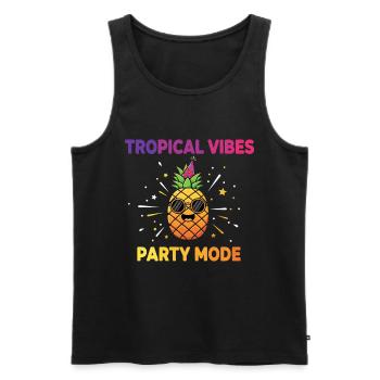 Tropical Vibes Party Ananas - Männer Premium Bio Tank Top - Schwarz - Vorne - AI Model Male 178 light (178cm)