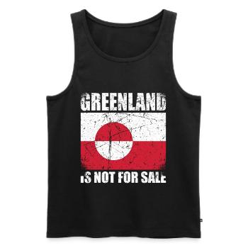 Greenland Is Not For Sale - Men's Premium Organic Tank Top - black - Front - AI Model Male 178 light (178cm)
