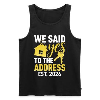 We Said Yes to The Address 2026 - Débardeur bio Premium Homme - noir - Devant - Michal (187cm)