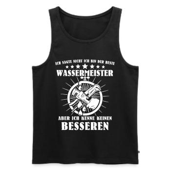 Water Master Sayings - Men's Premium Organic Tank Top - black - Front - AI Model Male 178 light (178cm)
