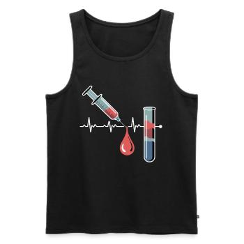 Blood Impression Art: Syringe and Test Tube - Men's Premium Organic Tank Top - black - Front - AI Model Male 178 light (178cm)