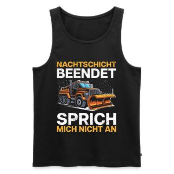 Winterdienst NACHTSCHICHT BEENDET Lustiges - Männer Premium Bio Tank Top - Schwarz - Vorne - AI Model Male 178 light (178cm)