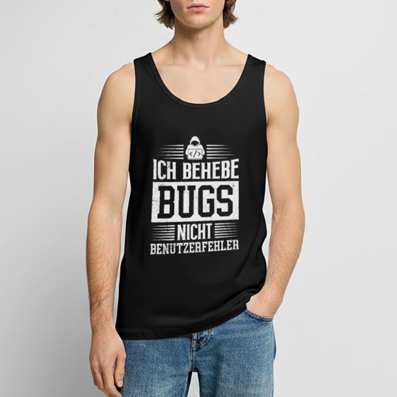 Coder ICH BEHEBE BUGS NICHT BENUTZERFEHLER LUSTIG Männer Premium Bio Tank Top