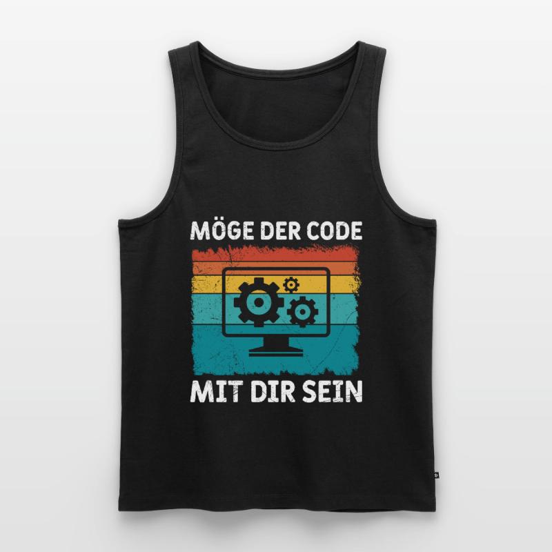 Nerd Computer MÖGE DER CODE MIT DIR SEIN LUSTIG Männer Premium Bio Tank Top