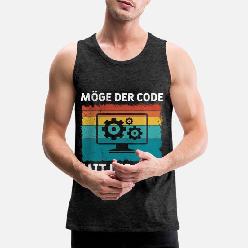Nerd Computer MÖGE DER CODE MIT DIR SEIN LUSTIG Männer Premium Bio Tank Top