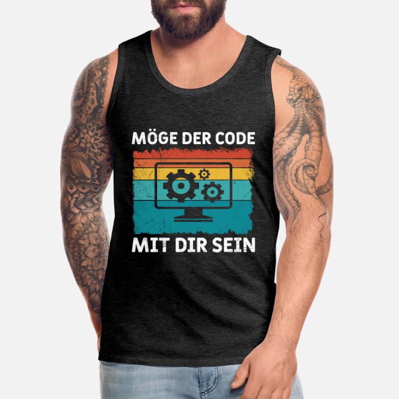 Nerd Computer MÖGE DER CODE MIT DIR SEIN LUSTIG Männer Premium Bio Tank Top