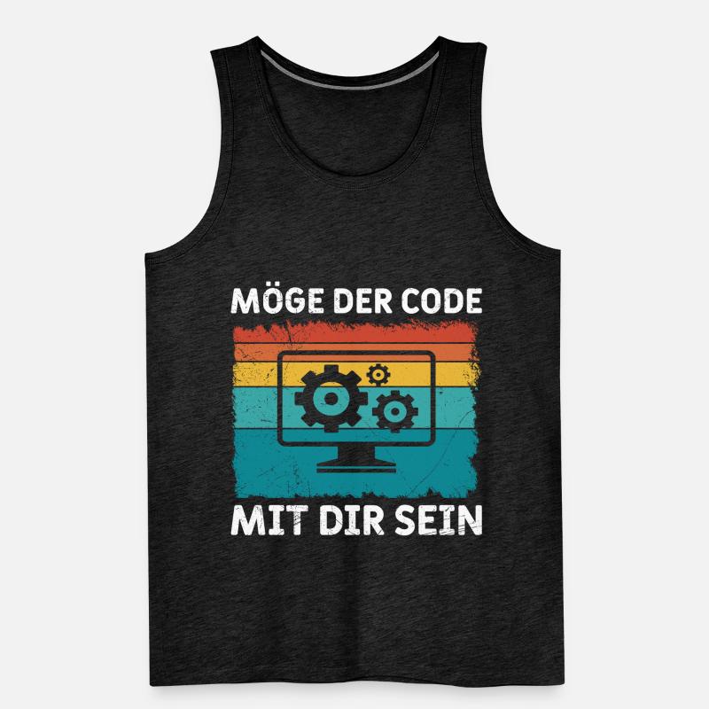Nerd Computer MÖGE DER CODE MIT DIR SEIN LUSTIG Männer Premium Bio Tank Top