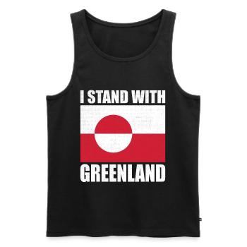 I Stand With Greenland Is Not For Sale - Männer Premium Bio Tank Top - Schwarz - Vorne - AI Model Male 178 light (178cm)