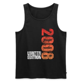Limited Edition 2008 18th Birthday Gift - Men's Premium Organic Tank Top - black - Front - AI Model Male 178 light (178cm)