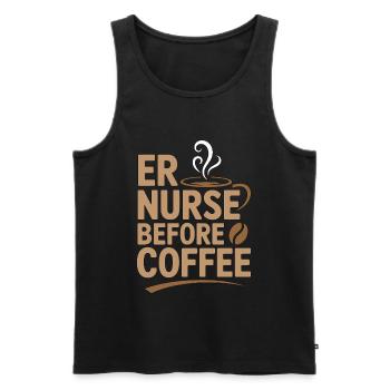 ER Nurse Before Coffee Paramedic Coffee Lover - Männer Premium Bio Tank Top - Schwarz - Vorne - Michal (187cm)