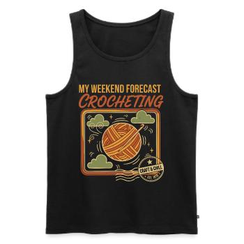My Weekend Forecast Crocheting Craft And Chill - Men's Premium Organic Tank Top - black - Front - AI Model Male 178 light (178cm)