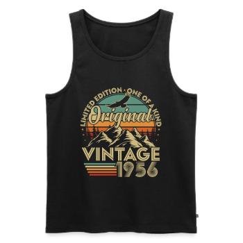 Original 1956 Vintage Vintage Anniversary Retro - Débardeur bio Premium Homme - noir - Devant - Michal (187cm)