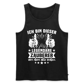 Wizard Legend - Men's Premium Organic Tank Top - black - Front - AI Model Male 178 light (178cm)