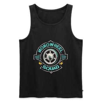 Monowheel Squad Monocyclist - Männer Premium Bio Tank Top - Schwarz - Vorne - Michal (187cm)
