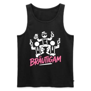 T-shirt du marié Enterrement de vie de garçon Garçons Enterrement de vie de garçon - Débardeur bio Premium Homme - noir - Devant - AI Model Male 178 light (178cm)