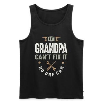 Wenn Opa es nicht reparieren kann, kann niemand lustig Handy sein - Männer Premium Bio Tank Top - Schwarz - Vorne - AI Model Male 178 light (178cm)