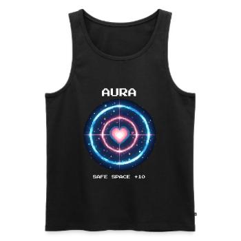 Safe Space Aura | Soziale Arbeit Empathie - Männer Premium Bio Tank Top - Schwarz - Vorne - AI Model Male 178 light (178cm)