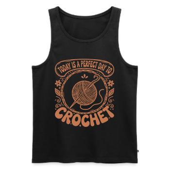 Aujourd’hui est un jour parfait pour crocheter de façon drôle - Débardeur bio Premium Homme - noir - Devant - Michal (187cm)