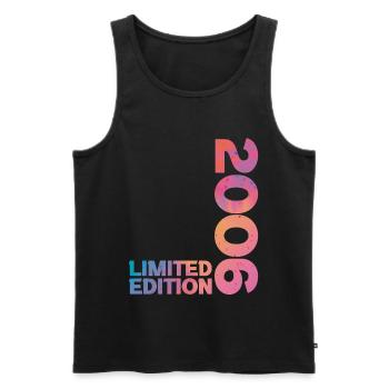 Geburtstagsgeschenk zum 20. Jubiläum 2006 - Männer Premium Bio Tank Top - Schwarz - Vorne - Michal (187cm)