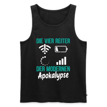 Nerd THE FOUR MODERN HORSEMEN OF THE APOCALYPSE - Men's Premium Organic Tank Top - black - Front - Michal (187cm)