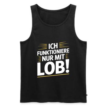 Motivation : Dire des compliments - Débardeur bio Premium Homme - noir - Devant - AI Model Male 178 light (178cm)