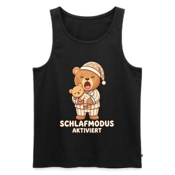 Sleep Shirt Sleeping Pajamas Teddy Bear Sleep Mode - Men's Premium Organic Tank Top - black - Front - AI Model Male 178 light (178cm)