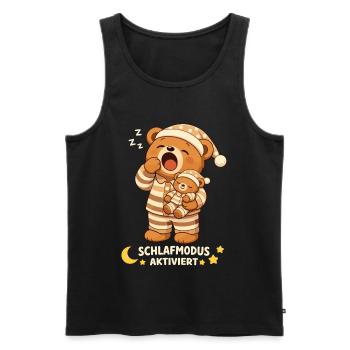 Sleep Shirt Sleeping Pajamas Teddy Bear Sleep Mode - Men's Premium Organic Tank Top - black - Front - AI Model Male 178 light (178cm)