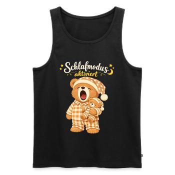 Sleep Shirt Sleeping Pajamas Teddy Bear Sleep Mode - Men's Premium Organic Tank Top - black - Front - AI Model Male 178 light (178cm)