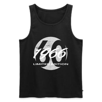 60th Birthday 1966 Gift for Men and Women - Men's Premium Organic Tank Top - black - Front - AI Model Male 178 light (178cm)
