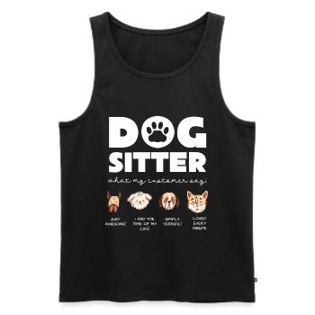 Dog Sitter Humor: Cute Dogs Drawing - Men's Premium Organic Tank Top - black - Front - AI Model Male 178 light (178cm)