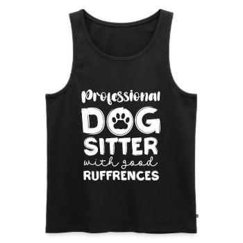Gardiens de chiens avec de bonnes références - Débardeur bio Premium Homme - noir - Devant - AI Model Male 178 light (178cm)