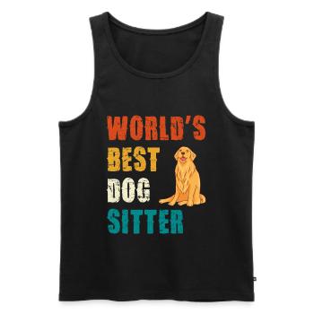 Weltbester Hundesitter - Männer Premium Bio Tank Top - Schwarz - Vorne - AI Model Male 178 light (178cm)