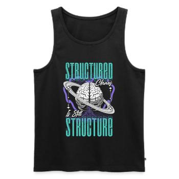 Neurodivergent Neurodiversity Structured Chaos - Men's Premium Organic Tank Top - black - Front - Michal (187cm)